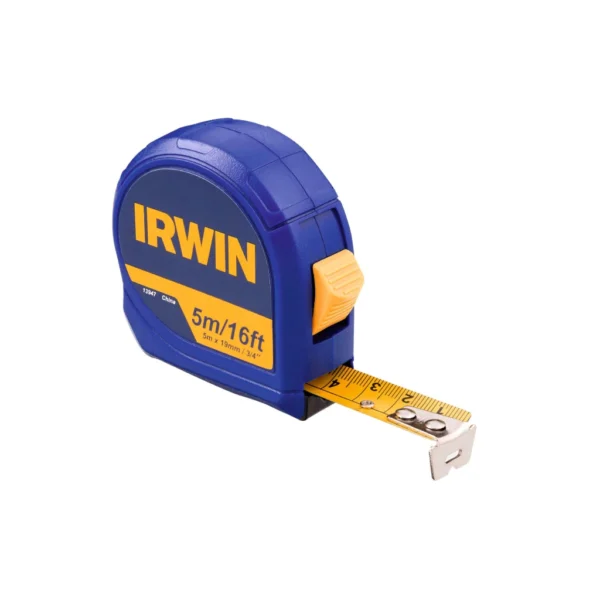 Trena IRWIN Manual com Trava Standard 5 Metros – Precisão, Conforto e Durabilidade A Trena IRWIN Manual com Trava Standard de 5 metros combina design moderno e ergonômico com alto desempenho em medições. Desenvolvida para oferecer máximo conforto na pegada e fácil manuseio, sua estrutura é resistente e projetada para suportar o uso contínuo em ambientes de trabalho exigentes. Com trava de fita eficiente, proporciona medições seguras e precisas, mesmo em locais com limitações de altura, pouca presença de detritos e umidade moderada. Ideal para profissionais da construção civil, marceneiros, instaladores e uso doméstico. Características principais: Comprimento da fita: 5 metros Largura da fita: 19 mm Sistema de trava manual para maior segurança Corpo em ABS resistente com design ergonômico Gancho reforçado para melhor fixação na medição Escala de fácil leitura com marcações nítidas e precisas Trena IRWIN 5m: qualidade e precisão que acompanham o seu dia a dia profissional.