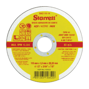 Kit 12 Disco De Corte Fino Aço Inox Starrett